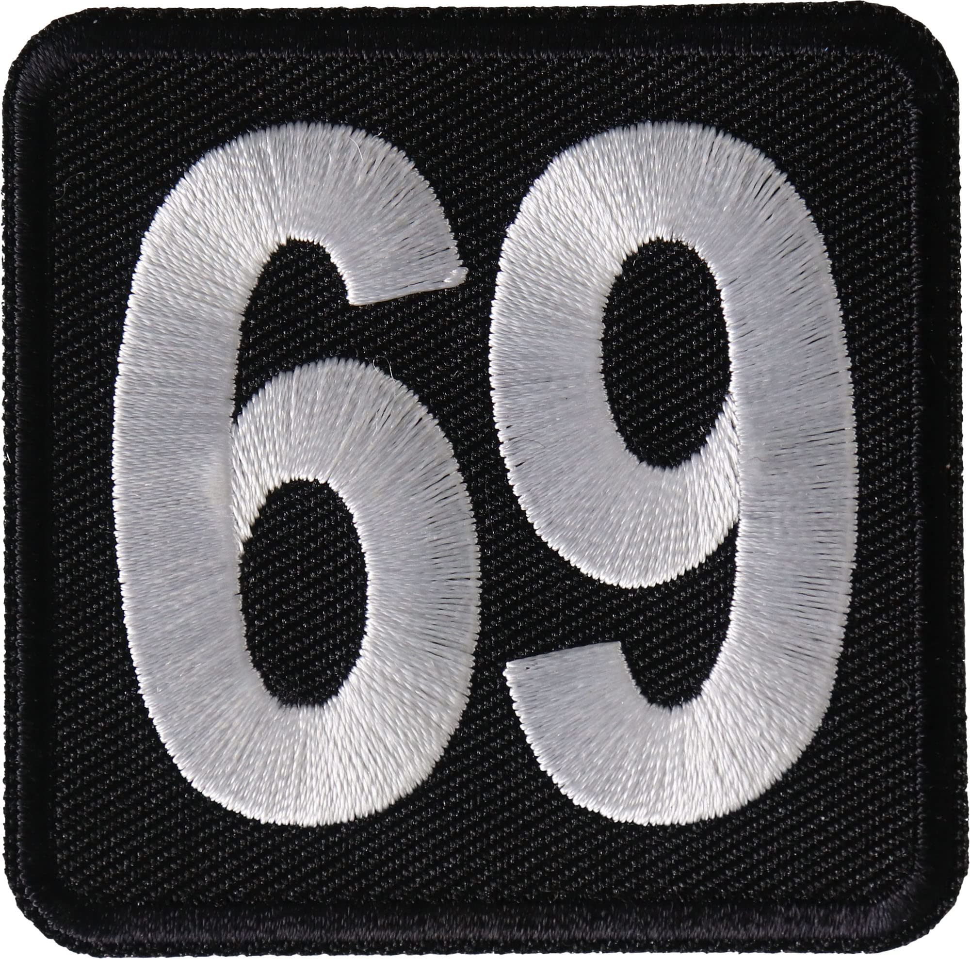 69 Embroidered Iron-On Patch - Durable Custom Patches for Jackets, Bags & DIY Crafts - Perfect for Denim, Backpacks & Clothing Customization
