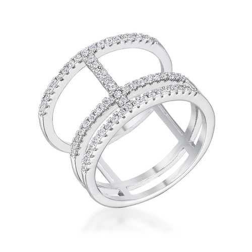0.5Ct Rhodium Plated CZ Engagement Ring - Sparkling Cubic Zirconia Wedding Band for Women, Perfect for Proposals, Anniversaries & Special Occasions