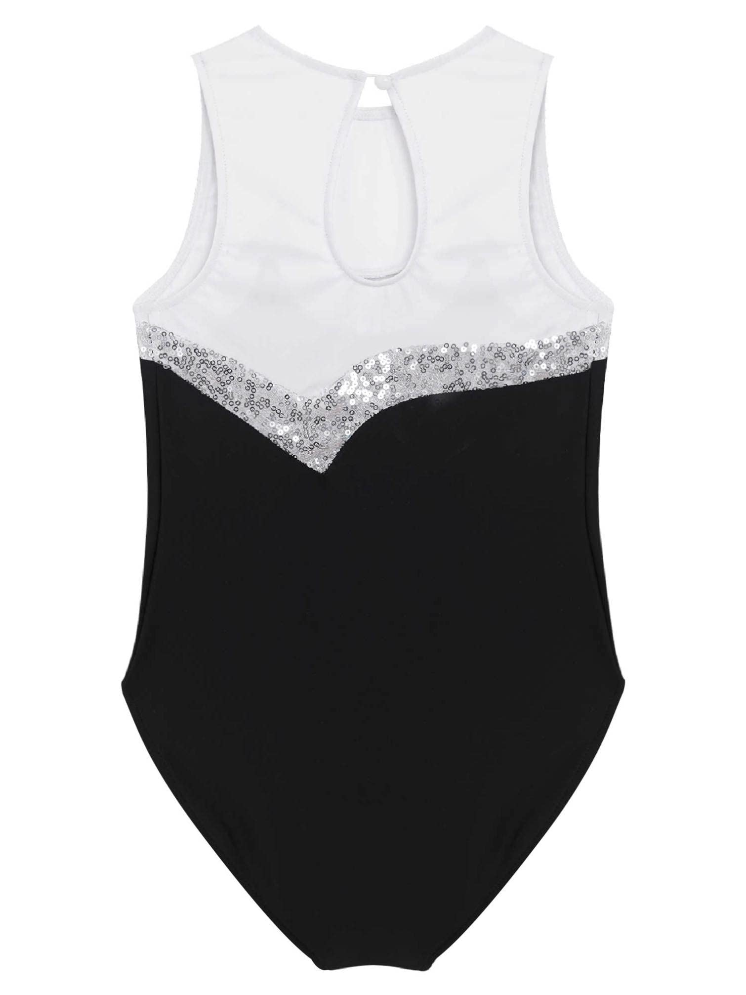 Girls Sleeveless Gymnastics Leotard - Ballet Dance Outfit with Pattern Print - Athletic One-Piece Bodysuit for Gymnastics, Ballet & Dance Performances