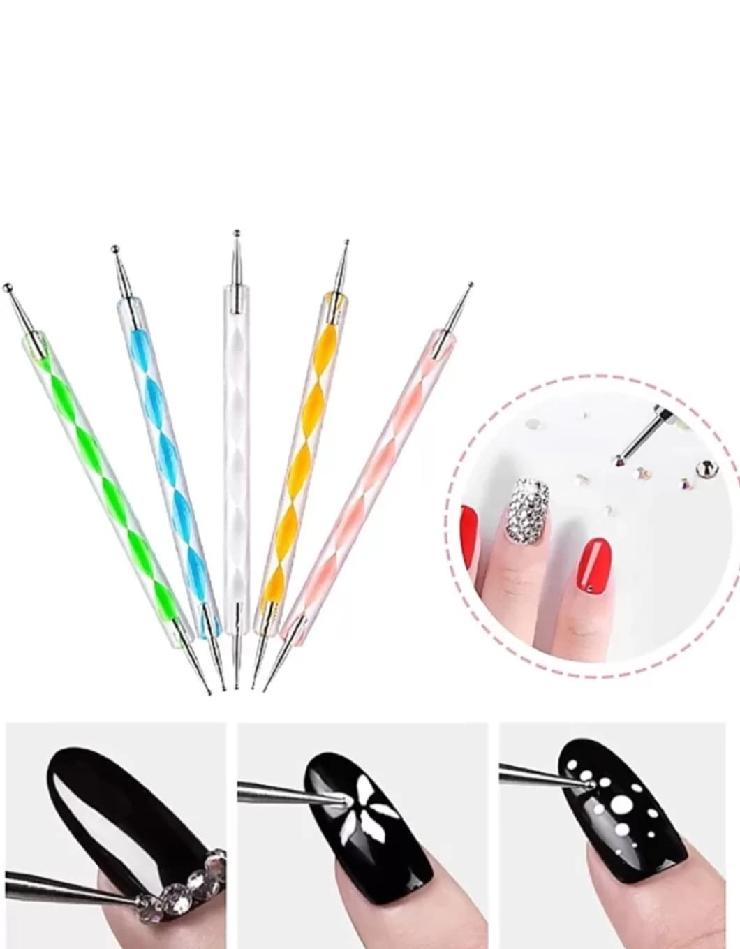 Professional 15-Piece Nail Art Brush Set with 5 Dotting Pens & Mixing Tray - DIY Nail Design Kit for Acrylic, Gel Polish, Manicure & Pedicure - Perfect for Salon, Home Use & Nail Art Beginners