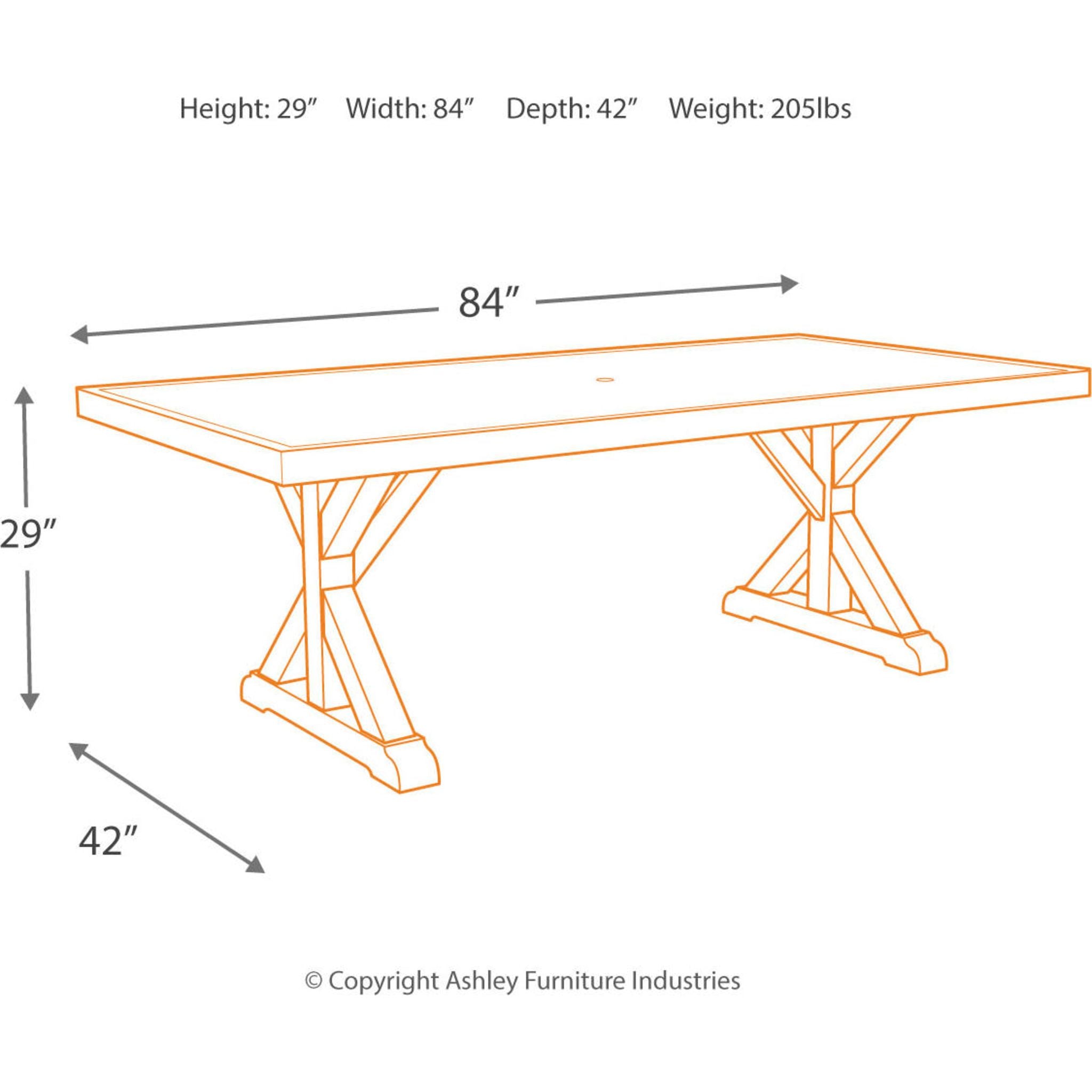 Beachcroft Outdoor Rectangle Dining Table - Weather-Resistant Beige Patio Furniture for Backyard, Garden, and Poolside Dining