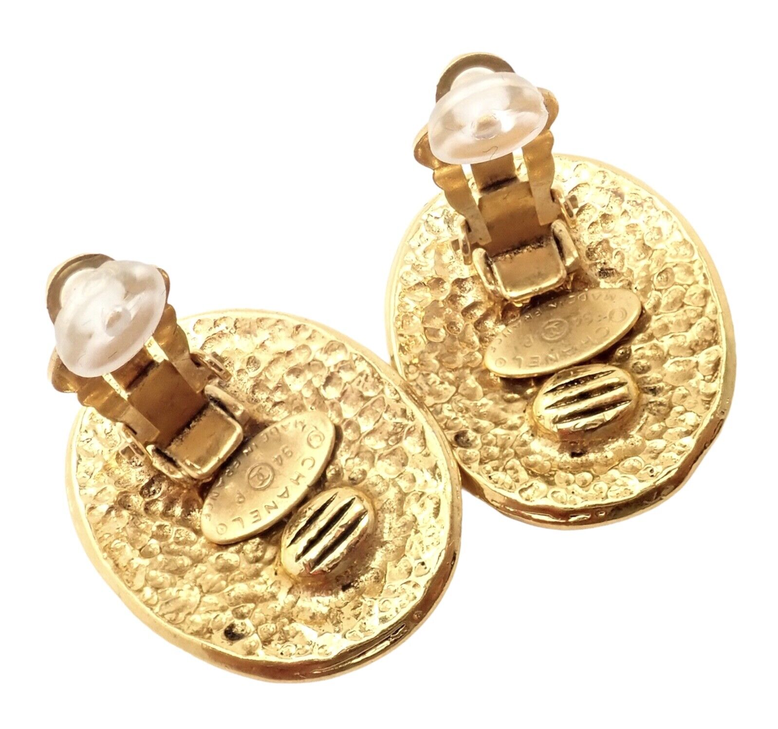 Vintage Chanel Paris France Logo Earrings - 1994 Spring Collection | Authentic Rare Designer Jewelry for Women | Perfect for Parties, Weddings & Special Occasions