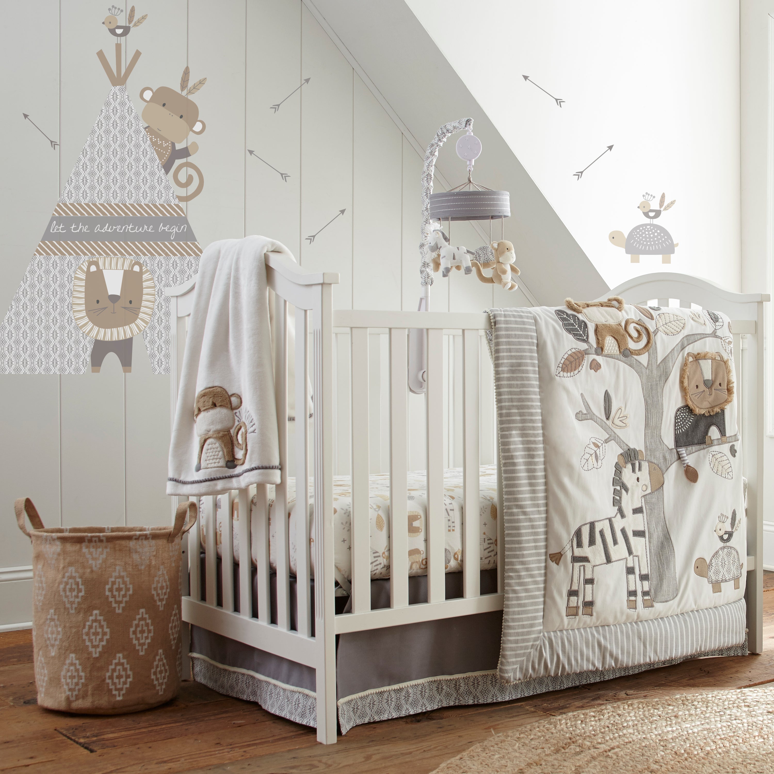 5-Piece Kenya Crib Bedding Set - Soft Baby Crib Sheets, Blanket & Bumper Pad - Perfect for Nursery, Newborn & Toddler Bedroom Decor