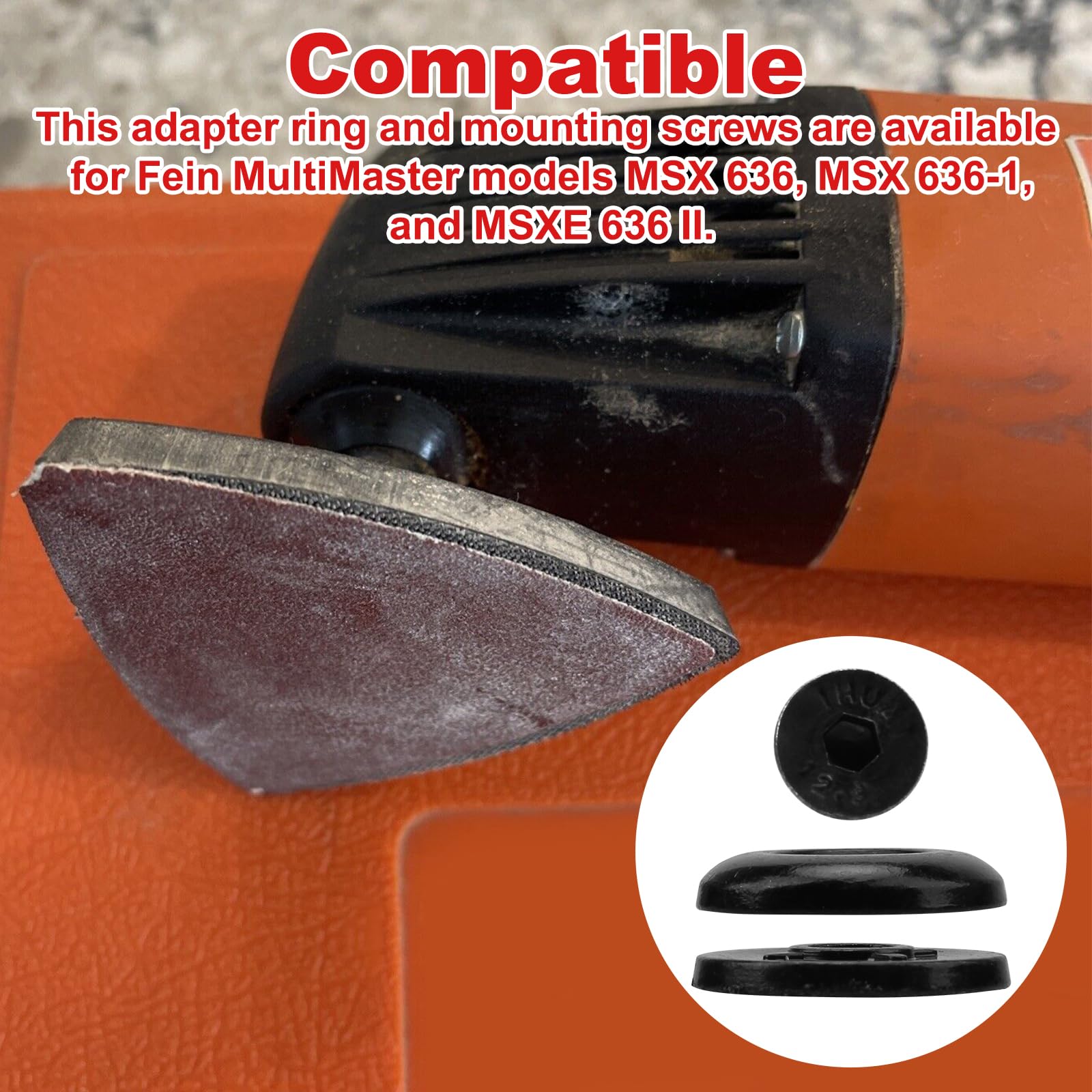 Fein Multimaster Tool Upgrade Kit - 35222927050 Adapter Ring & Mounting Screw Replacement Set for Oscillating Tools | DIY, Woodworking, Flooring & Renovation Projects