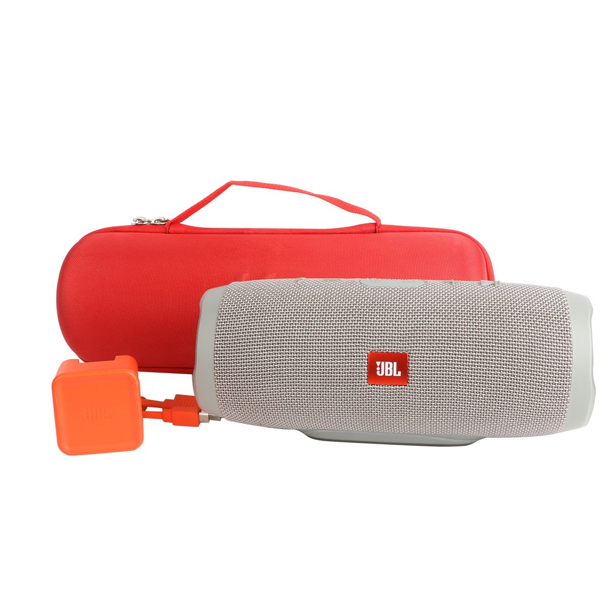 JBL Charge 3 Waterproof Bluetooth Speaker Case - Durable Hard Travel Cover with Extra Storage for Charger & Cable (Red) | Perfect for Outdoor Adventures, Beach Trips & Travel Protection