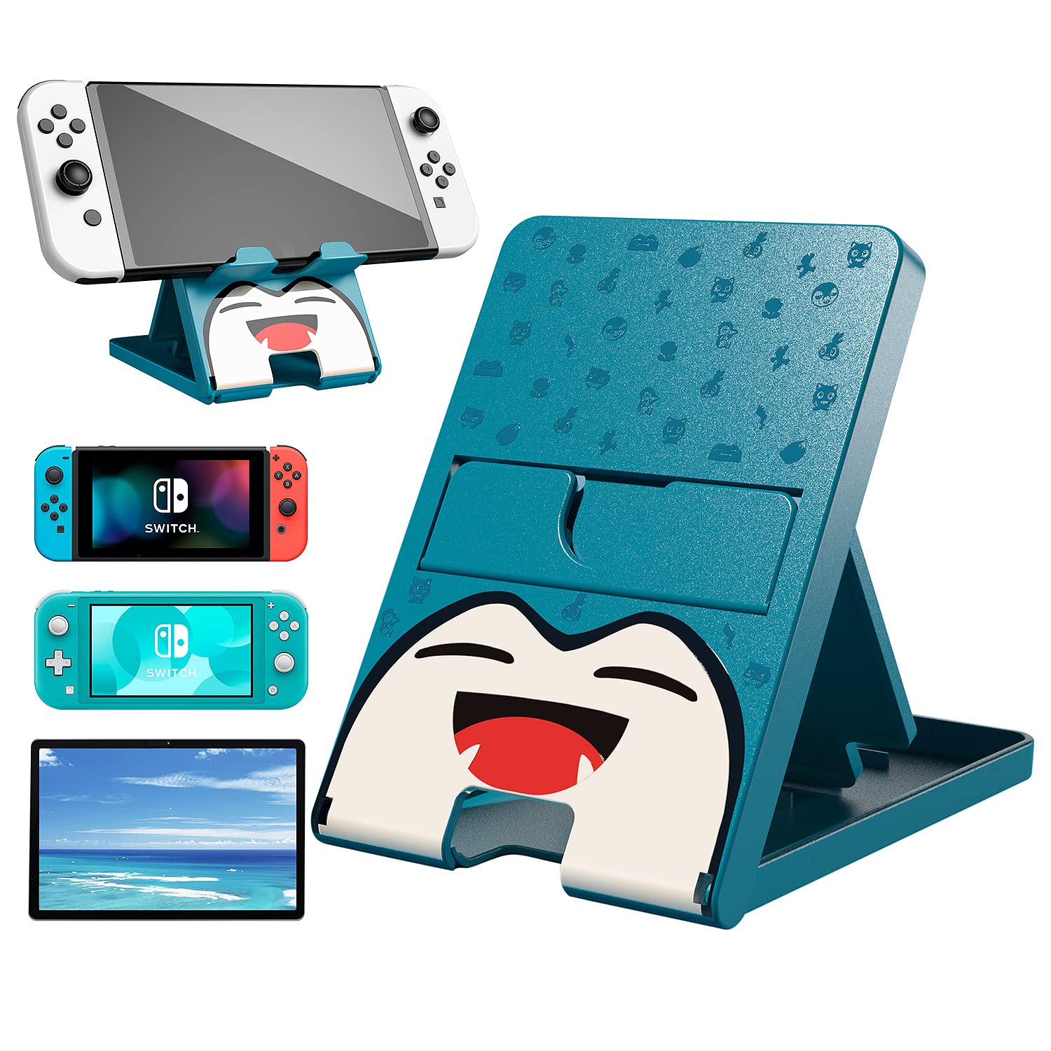 LightPro Foldable Adjustable Playstand Holder for Nintendo Switch & Switch Lite - Snorlax Design | Perfect for Gaming on the Go, Travel & Bedroom Play