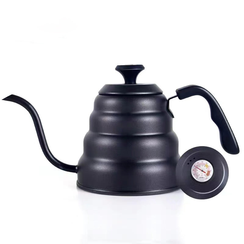 1.2L Stainless Steel Coffee Kettle - Black Pour Over Kettle for Precision Brewing, Stovetop & Electric Compatible - Perfect for Pour Over Coffee, Tea, and French Press at Home or Office