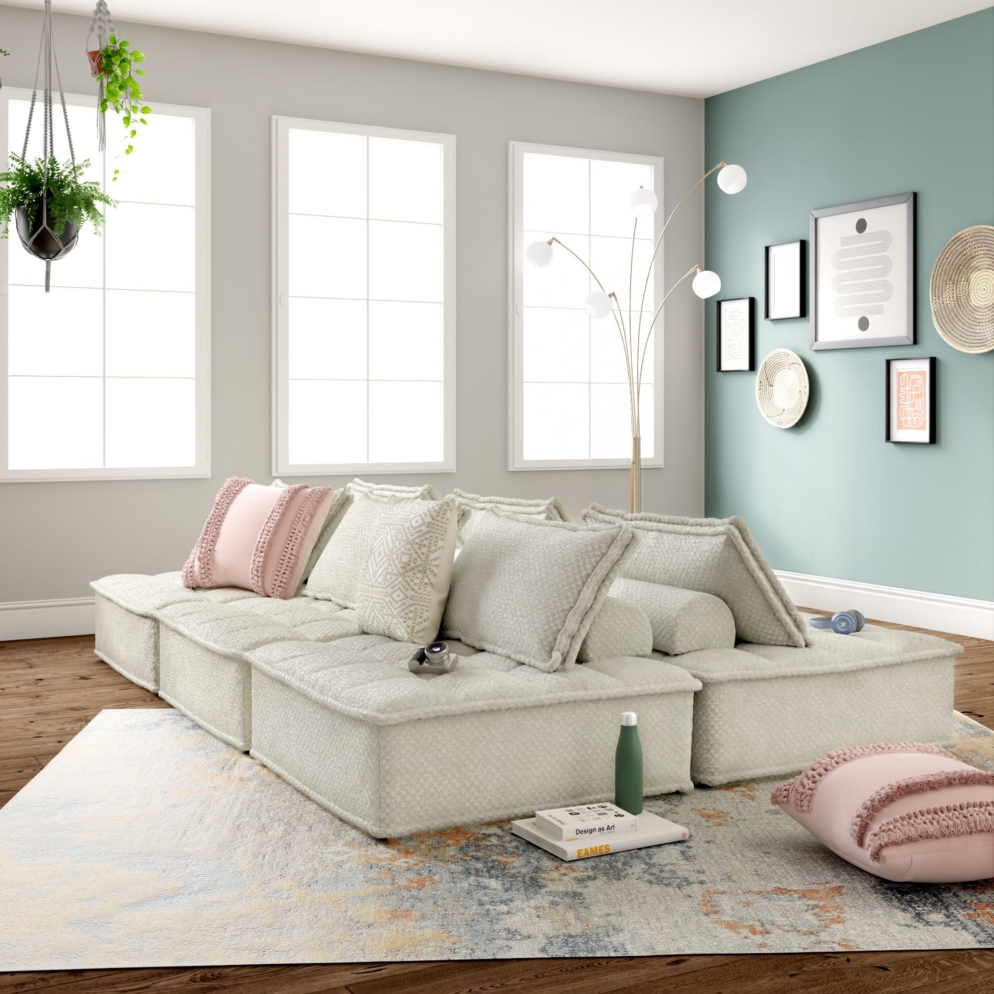 Modern Bales Sectional Sofa - Comfortable L-Shaped Couch for Living Room, Family Room & Home Theater | Soft Fabric Upholstery with Reversible Chaise