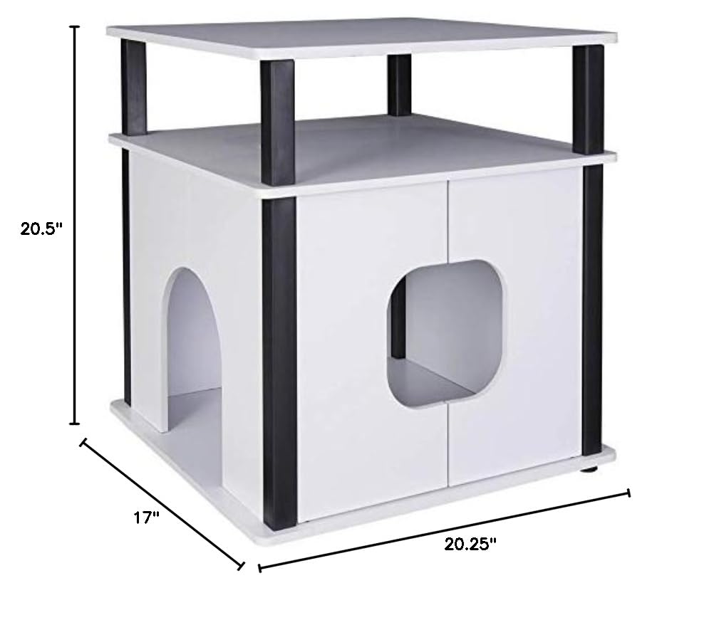 Progressive Furniture Itsy Engineered Wood Pet Bedside Table - White Nightstand for Small Spaces, Dog & Cat Accessories Storage | Perfect for Bedrooms, Living Rooms & Pet-Friendly Homes