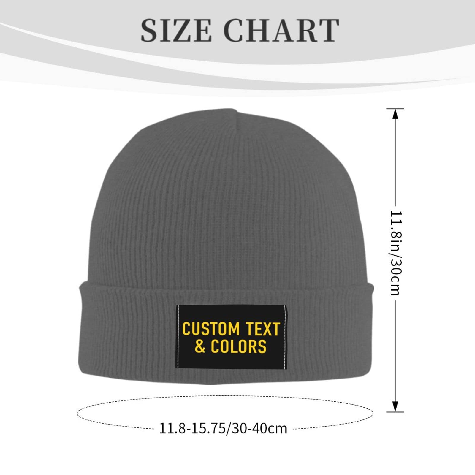 Custom Knit Beanies for Men & Women - Personalized Winter Hats with Text, Photo & Name Embroidery - Warm Fleece-Lined Beanie for Skiing, Snowboarding & Outdoor Activities