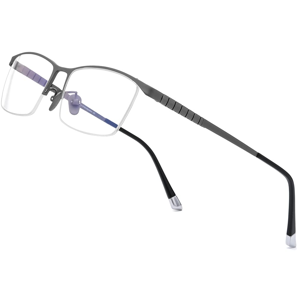 Premium Titanium Eyeglass Frames for Men - Lightweight Square Optical Glasses F85641 | Durable & Stylish for Work, Reading & Everyday Use