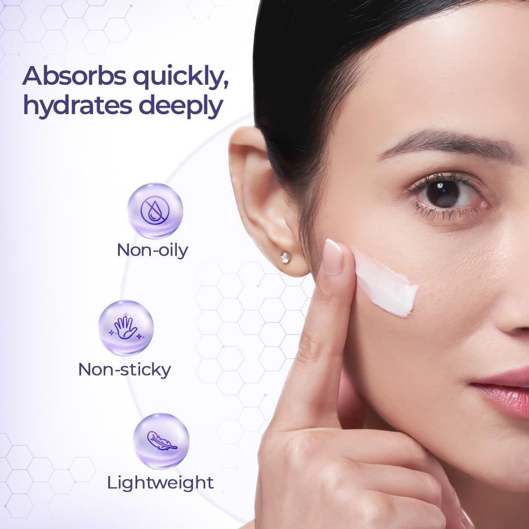 La Shield Probiotic Moisturizer Face Cream - 72 Hour Hydration for Dry, Normal, Oily & Sensitive Skin | Dermatologist Tested, Fast Absorbing, UV Damage Repair | Soft & Supple Skin Care | Perfect for Daily Use, Night Routine & Post-Sun Exposure
