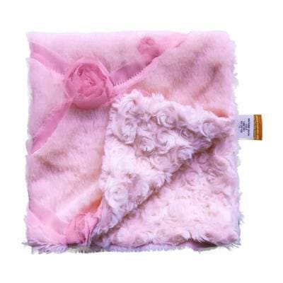 Soft Pale Pink Roses Minkie Blanket for Small Dogs - Cozy & Warm Pet Blanket for Puppies, Binkie, and Small Breeds - Perfect for Beds, Crates, and Travel