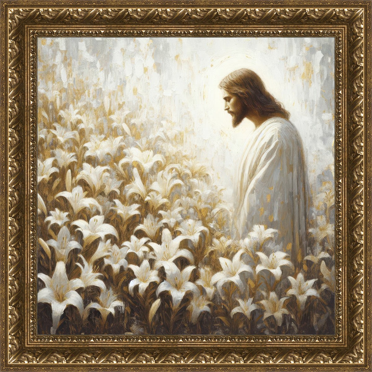 Consider The Lilies - Inspirational Christian Wall Art Decor for Home & Office | Perfect for Living Room, Bedroom, Church & Gift Giving