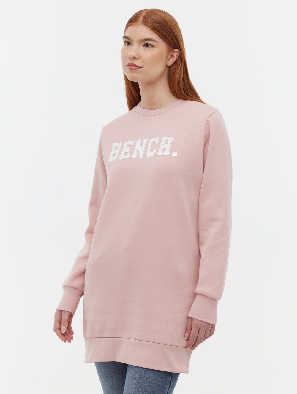 Urlenne Collegiate Logo Crew Neck Sweatshirt Dress - Women's Casual Pullover Sweater Dress for College, Lounge & Streetwear Fashion