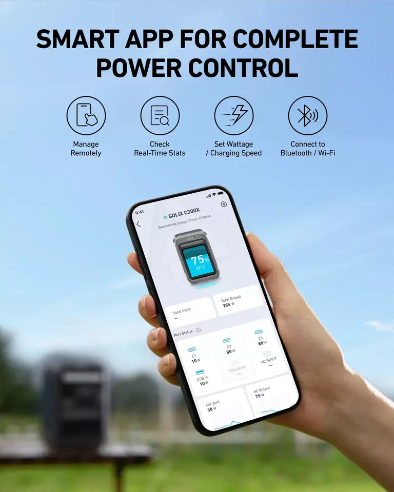 Anker SOLIX C300X 288Wh 300W Portable Power Station - Perfect for Camping, Outdoor Adventures & Emergency Power Backup