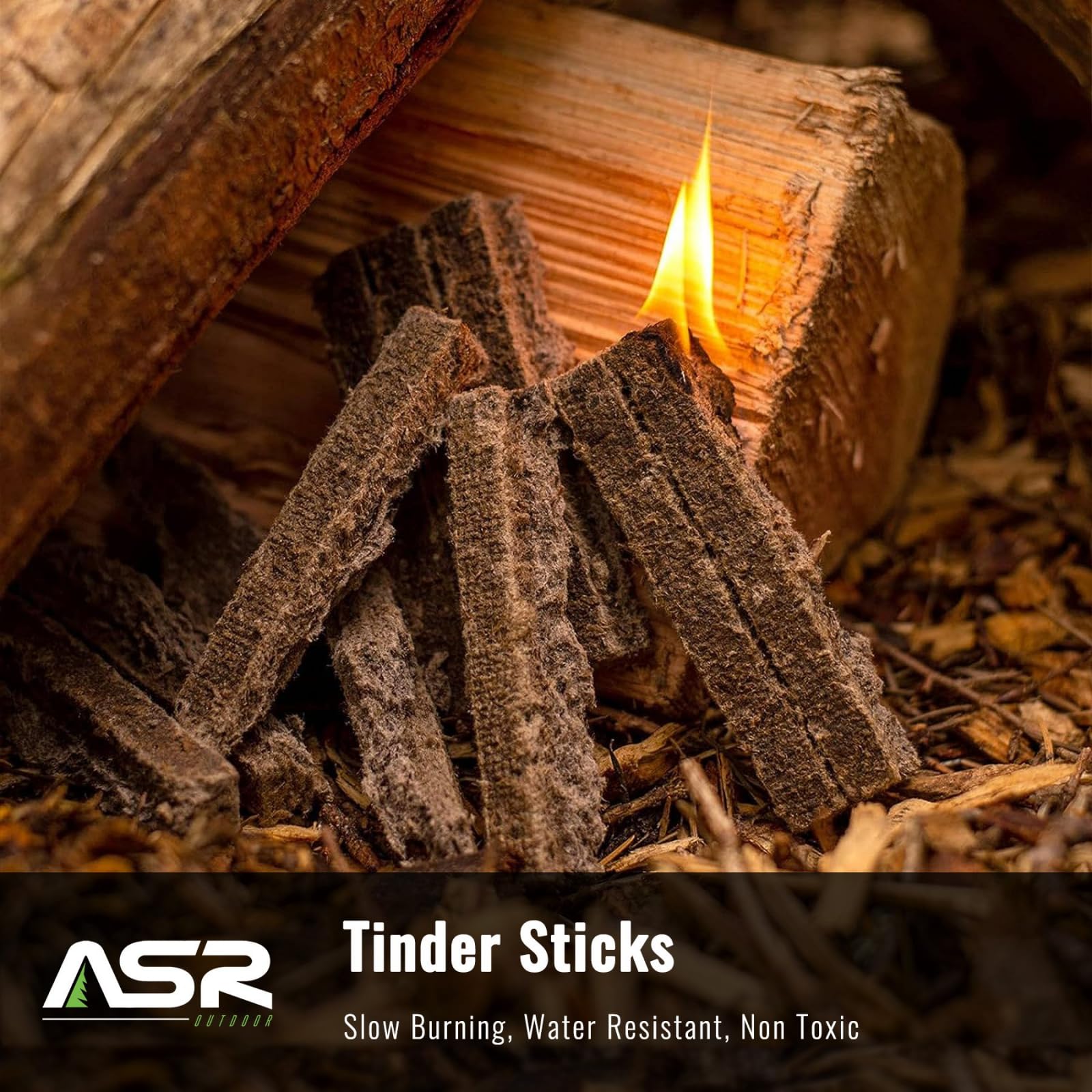 ASR Outdoor Slow Burn Tinder Sticks - Waterproof Fire Starter Kit for Camping, Survival & Emergency (12 Pack) | Perfect for Backpacking, Hiking & Bushcraft