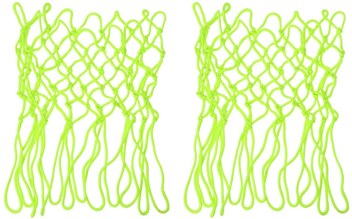 12 Loops Self-Luminous Basketball Net - Glow in The Dark Portable Hoop Accessories (17''/20'') for Indoor & Outdoor Training - Perfect for Night Games, Backyard Practice & Basketball Court Fun - 2PCS