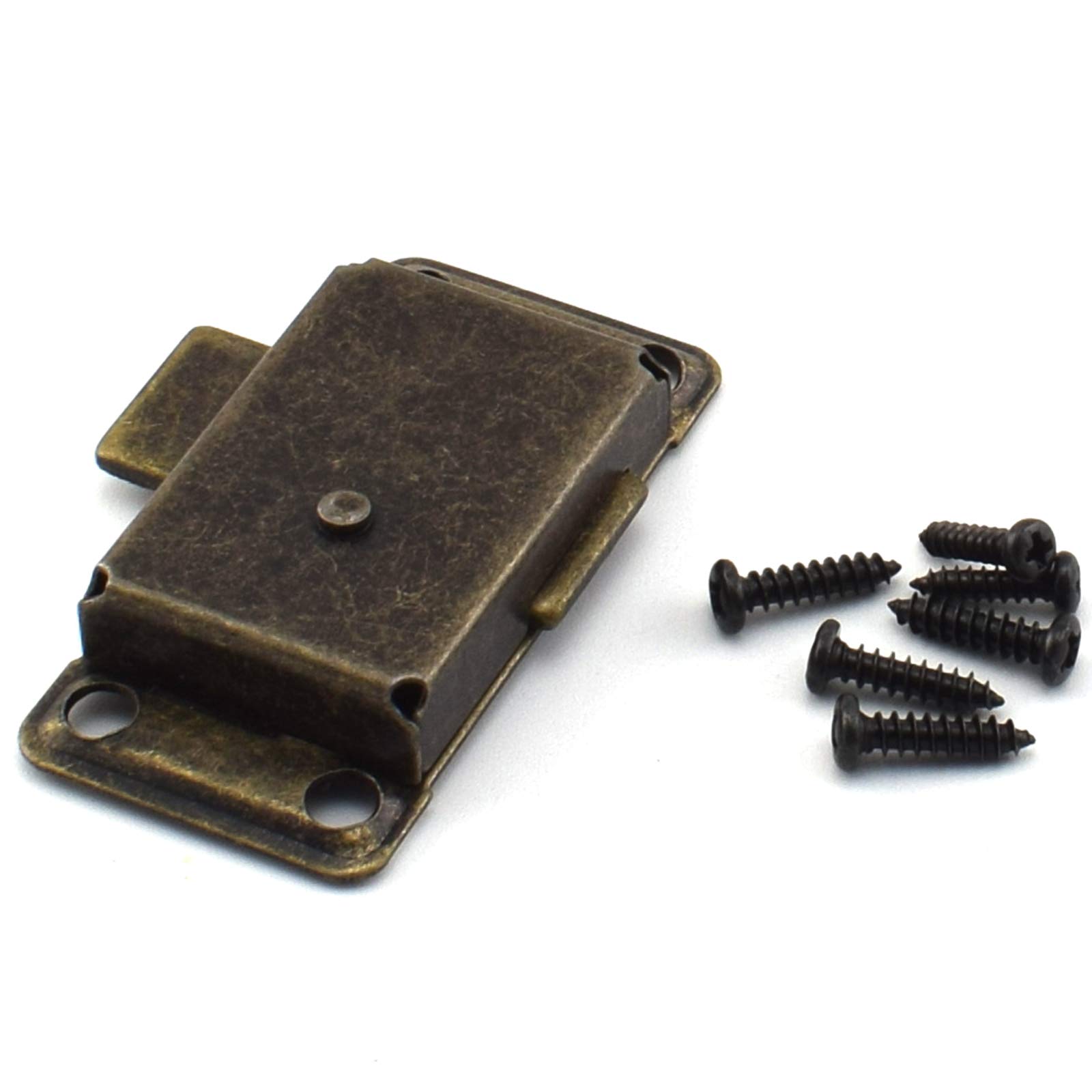 Vintage Style Square Spring Latch Lock with Key - SDTC Tech Retro Desk Drawer Lock for Office, Jewelry Box, Cabinet & Cupboard - Bronze Finish for Classic Home & Office Security