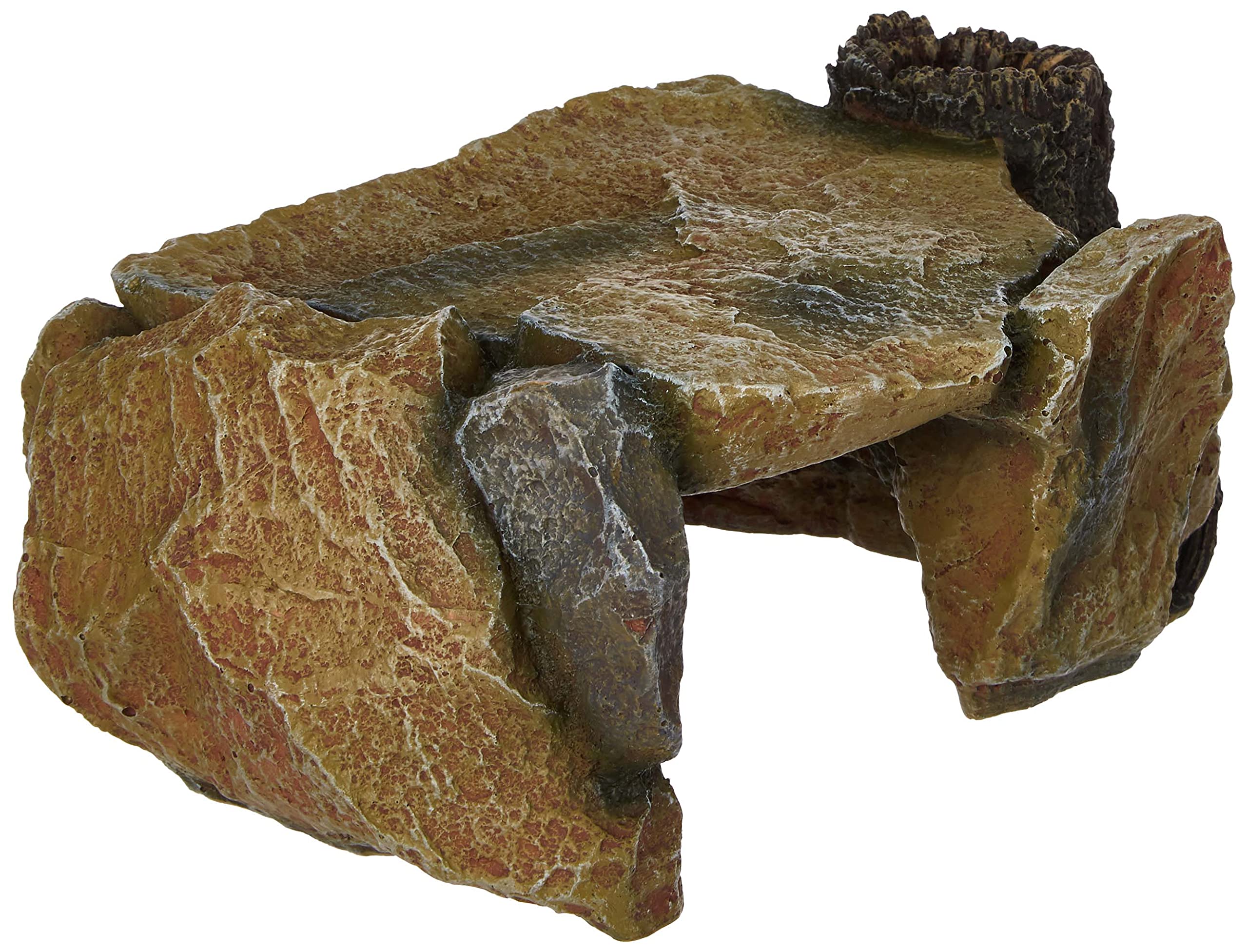 Trixie 8847 Rock Plateau with Tree Trunk Aquarium Decoration 25cm, Brown - Natural Fish Tank Decor for Betta, Goldfish & Tropical Aquariums
