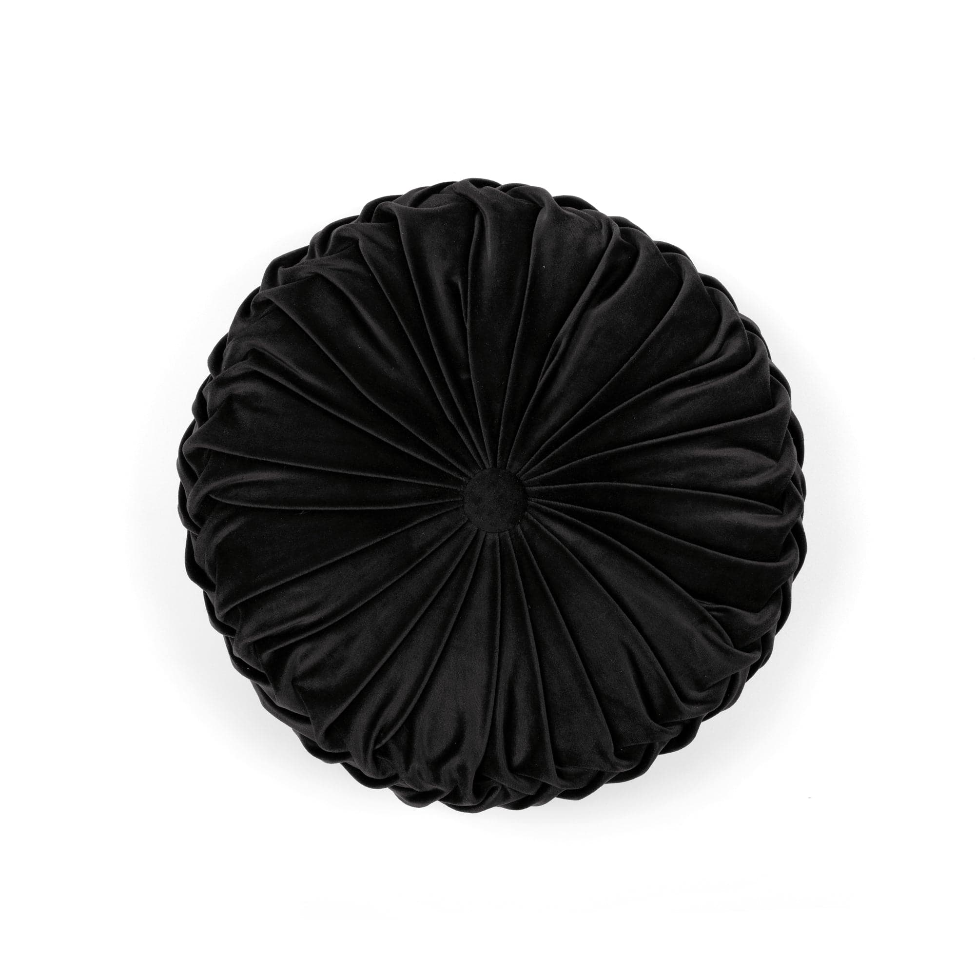 Round Pleated Soft Velvet Throw Pillow - Elegant Home Decor for Sofa, Bed & Couch - Cozy Accent Pillow for Living Room, Bedroom & Nursery