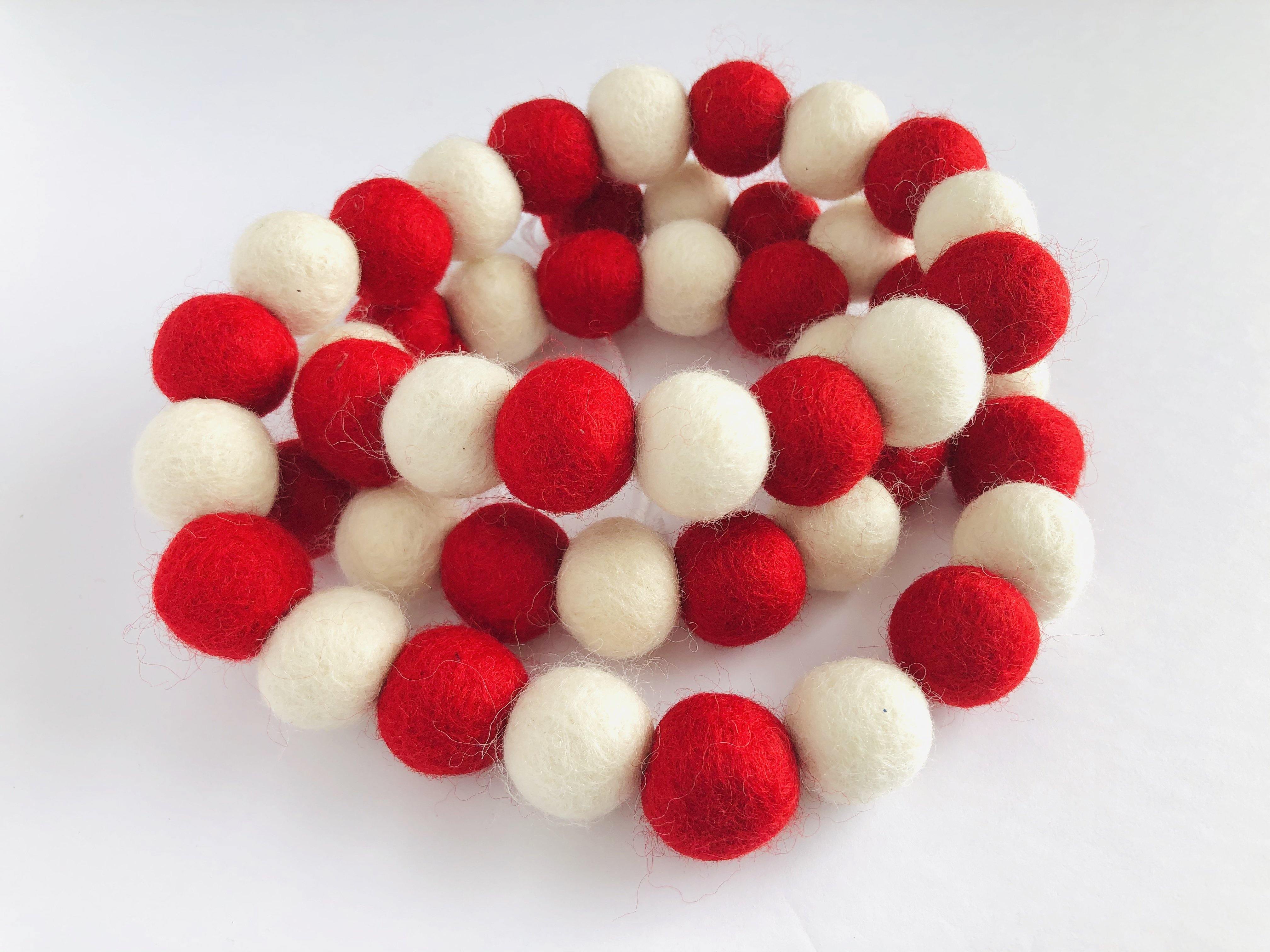 Red and White Garland - 12ft Christmas Party Decorations for Holiday Home, Tree, Fireplace & Outdoor Decor - Perfect for Xmas, Wedding, Birthday Party Decorations