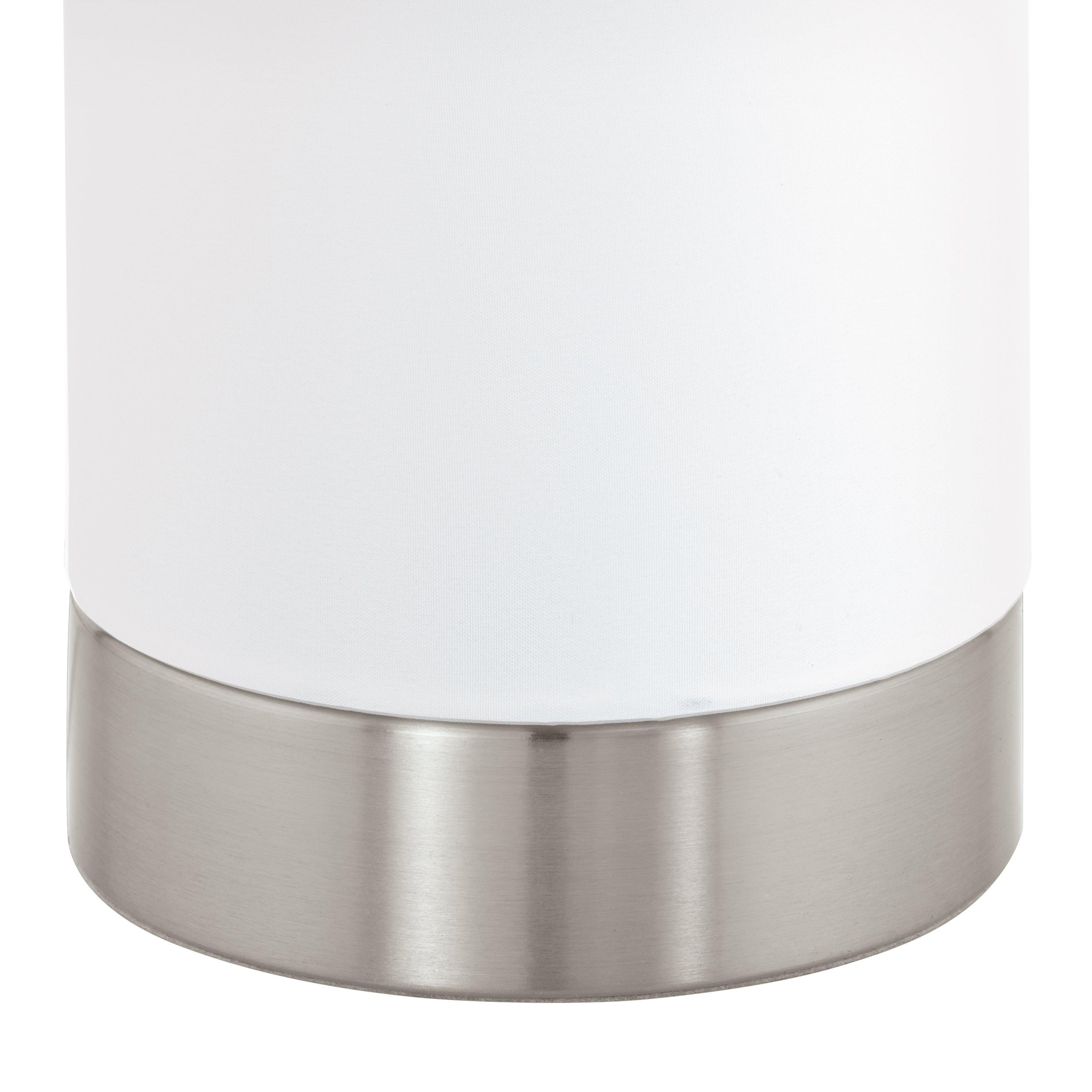 Eglo Pasteri Nickel & Fabric Table Lamp - Modern Bedside Lighting for Bedroom, Living Room, and Office Decor