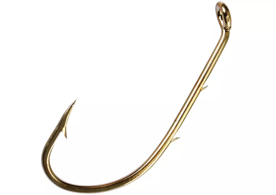 Eagle Claw Baitholder Fishing Hook - Curved & Forged Design, 2 Sliced Barbs (Size 181A) for Freshwater & Saltwater Fishing | Perfect for Bass, Trout, and Catfish