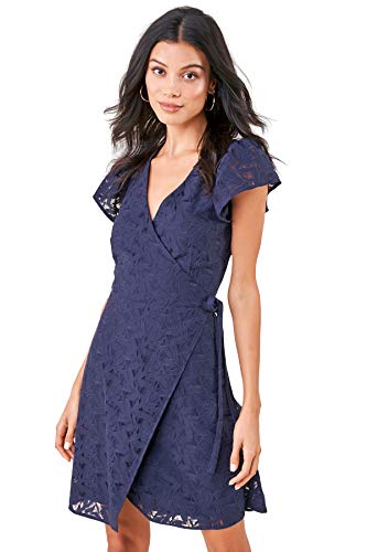 Women's Chariot Lace Mini Wrap Dress - Sexy Floral Summer Party Dress for Date Night & Cocktail Events