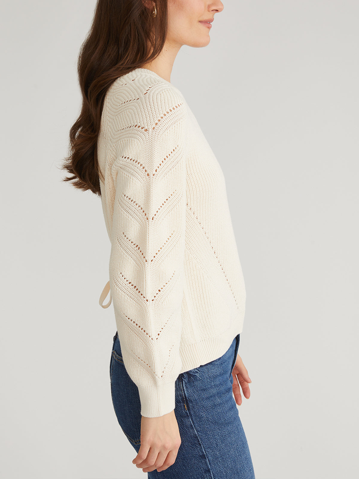 Phoebe Lace Back Raglan Pullover - Women's Elegant Long Sleeve Knit Sweater for Casual Wear & Date Night Outfits