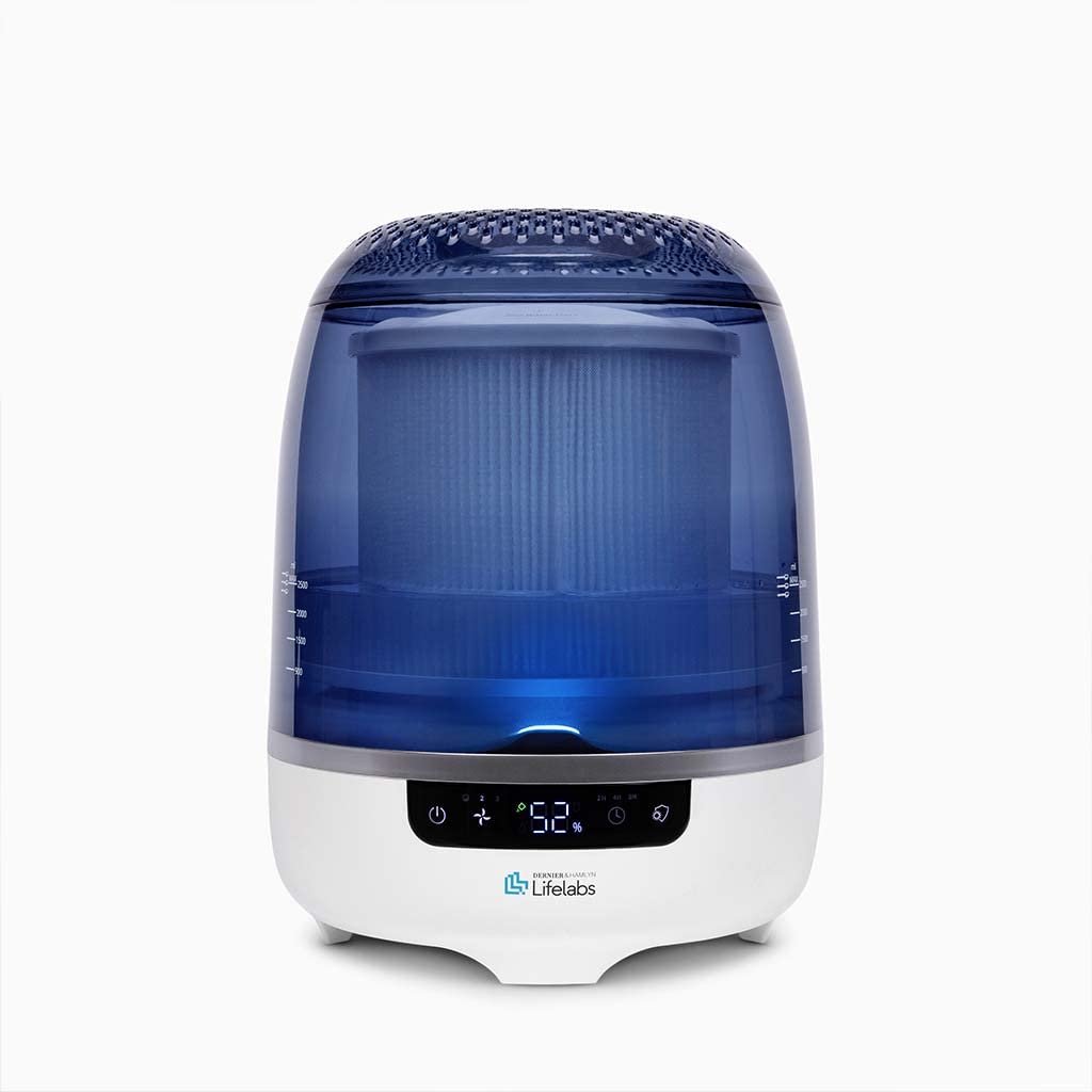 DH Lifelabs Aaira + Humidifier Air Purifier with HOCl Technology | Large Room Coverage up to 538 sqft | Eliminates Household Odors & Allergens | Natural Deodorizer for Fresher Air | Perfect for Bedroom, Living Room & Office (Navy Blue)