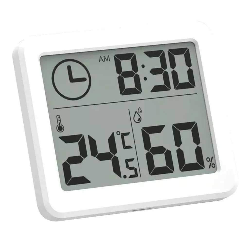 JAHH Digital Room Thermometer Hygrometer - 3.2 Inch Large LCD Screen with Temperature Humidity Monitor & Clock | Perfect for Home, Office, Nursery, Greenhouse, and Indoor Climate Control