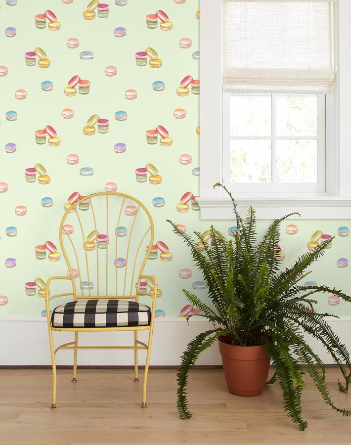 Premium Pistachio Macarons Wallpaper by Nathan Turner - Elegant French Dessert-Themed Decor for Kitchen, Dining Room & Bedroom