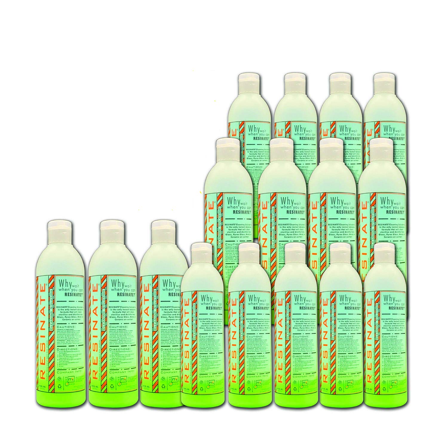 Resinate Green Cleaning Solution - 12 oz (Pack of 16) | All-Natural Glass, Pyrex, Metal & Ceramic Cleaner & Disinfectant | Perfect for Kitchen, Bathroom & Laboratory Surfaces