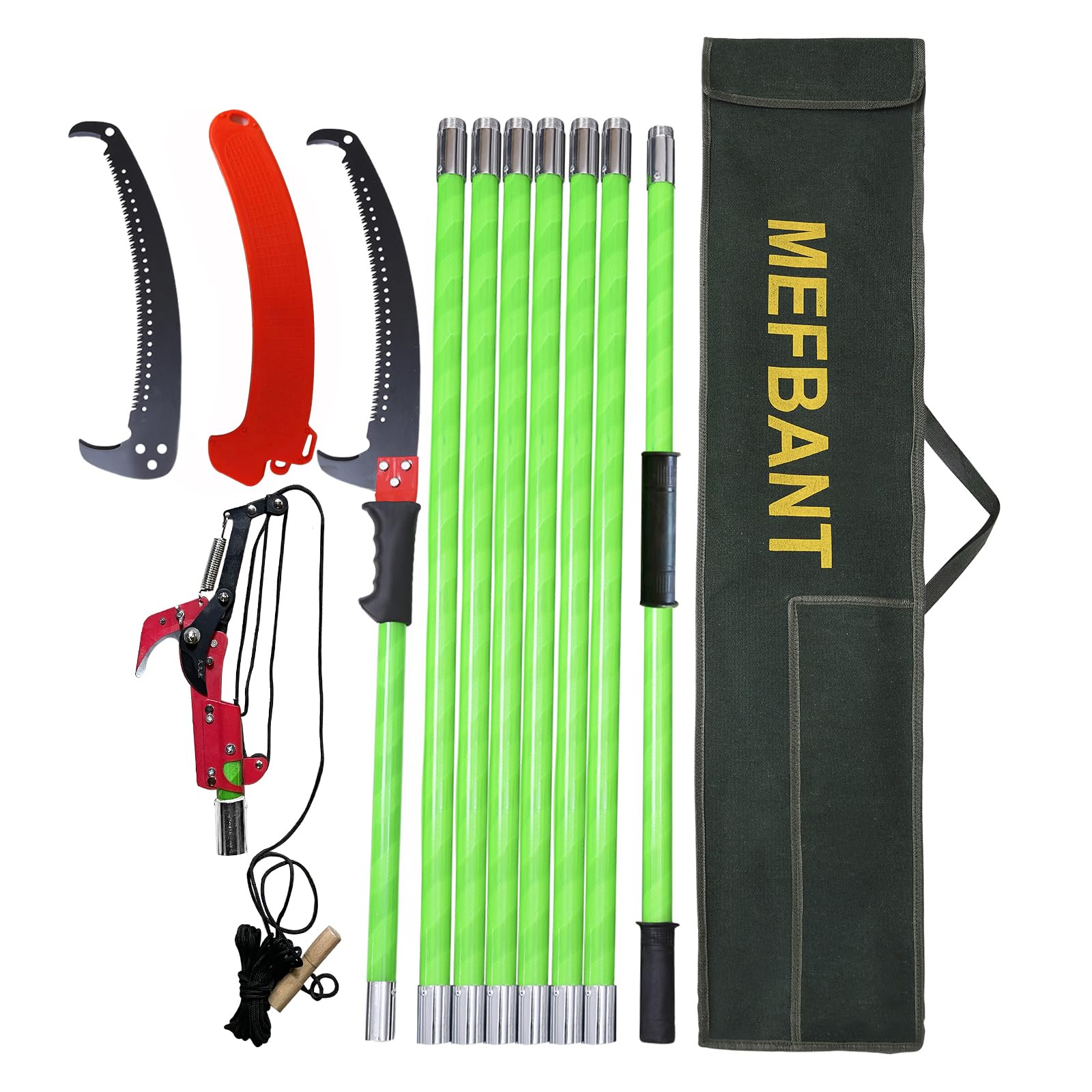 26.5FT Extendable Pole Saw for Tree Trimming - Manual Long Handle Tree Pruner with Dual Cutting System & Storage Bag - Perfect for Gardening, Landscaping and Outdoor Branch Cutting