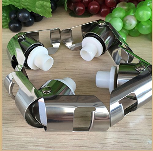 3 Pack Reusable Stainless Steel Champagne Stoppers - Wine Bottle Cork Sealer for Cava, Prosecco & Sparkling Wines (Silver) | Keep Bubbles Fresh for Parties, Weddings & Celebrations