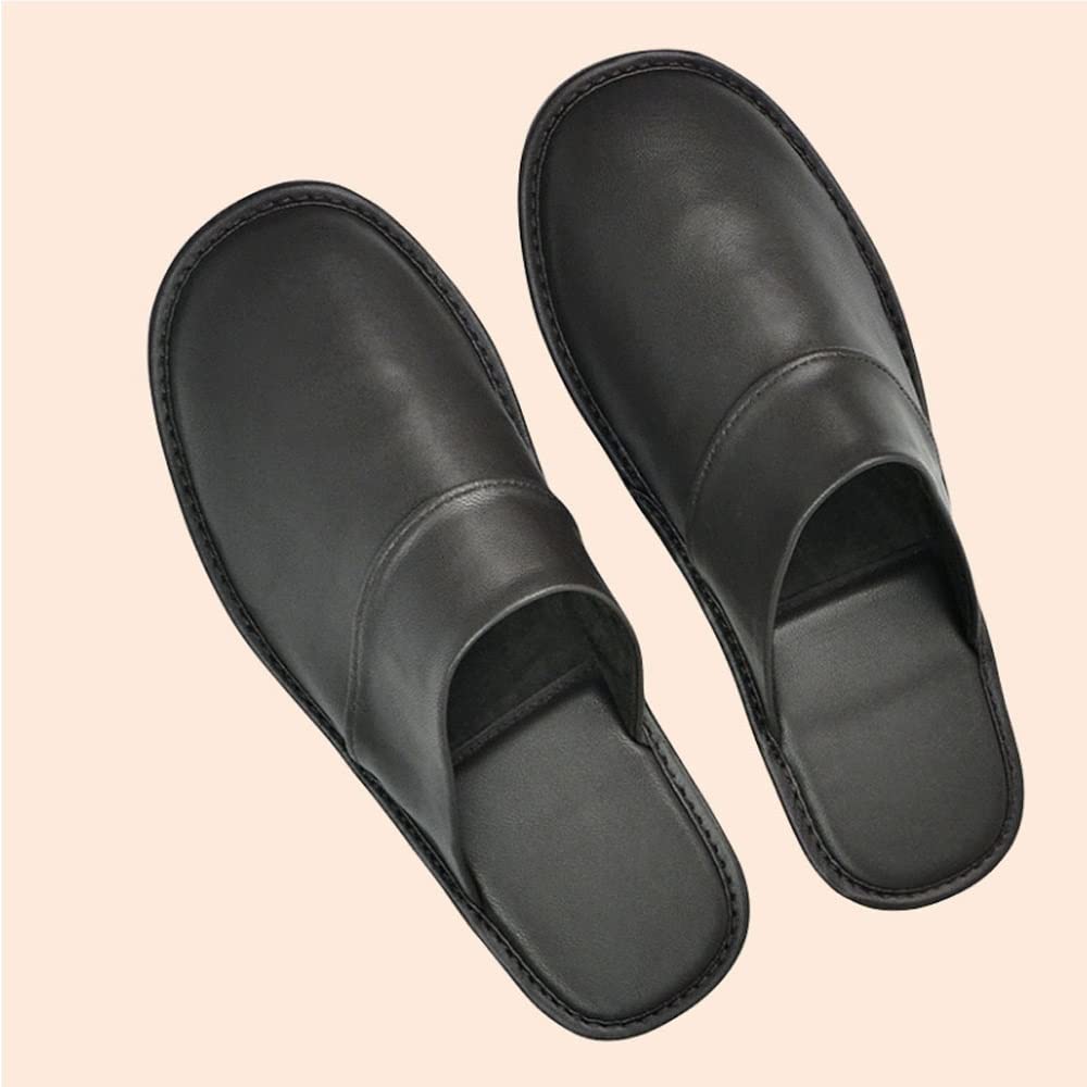 **Genuine Cowhide Leather Slippers for Men & Women – Non-Slip Indoor/Outdoor House Shoes – Comfortable Bedroom & Home Slippers (Color: D, Size: 35/36) – Perfect for Lounging, Relaxing & Light Outdoor Use**
