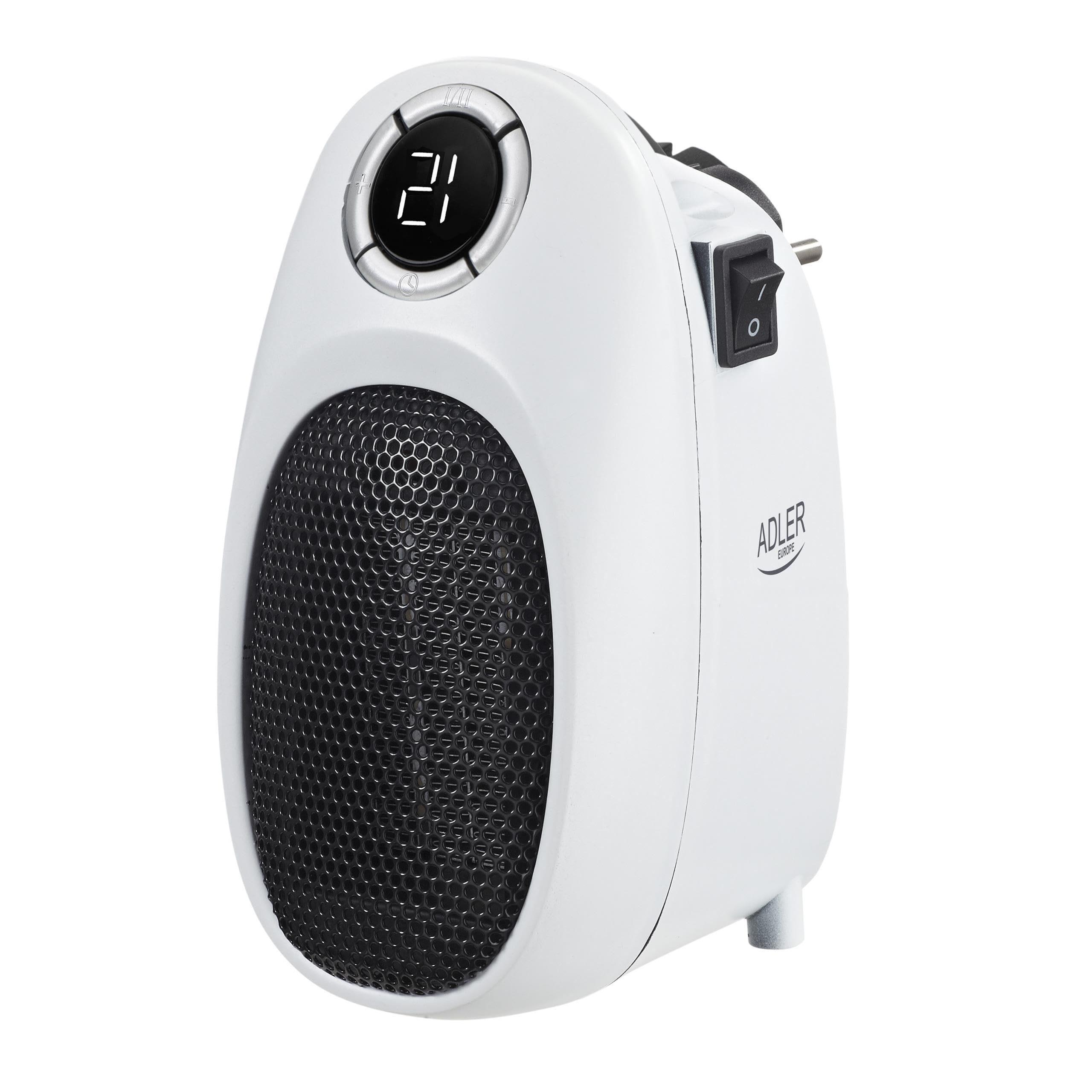 ADLER EUROPE Ceramic Mini Electric Heater - Portable, Energy Efficient 1500W with Adjustable Temperature & Timer - Perfect for Home, Office & Small Spaces