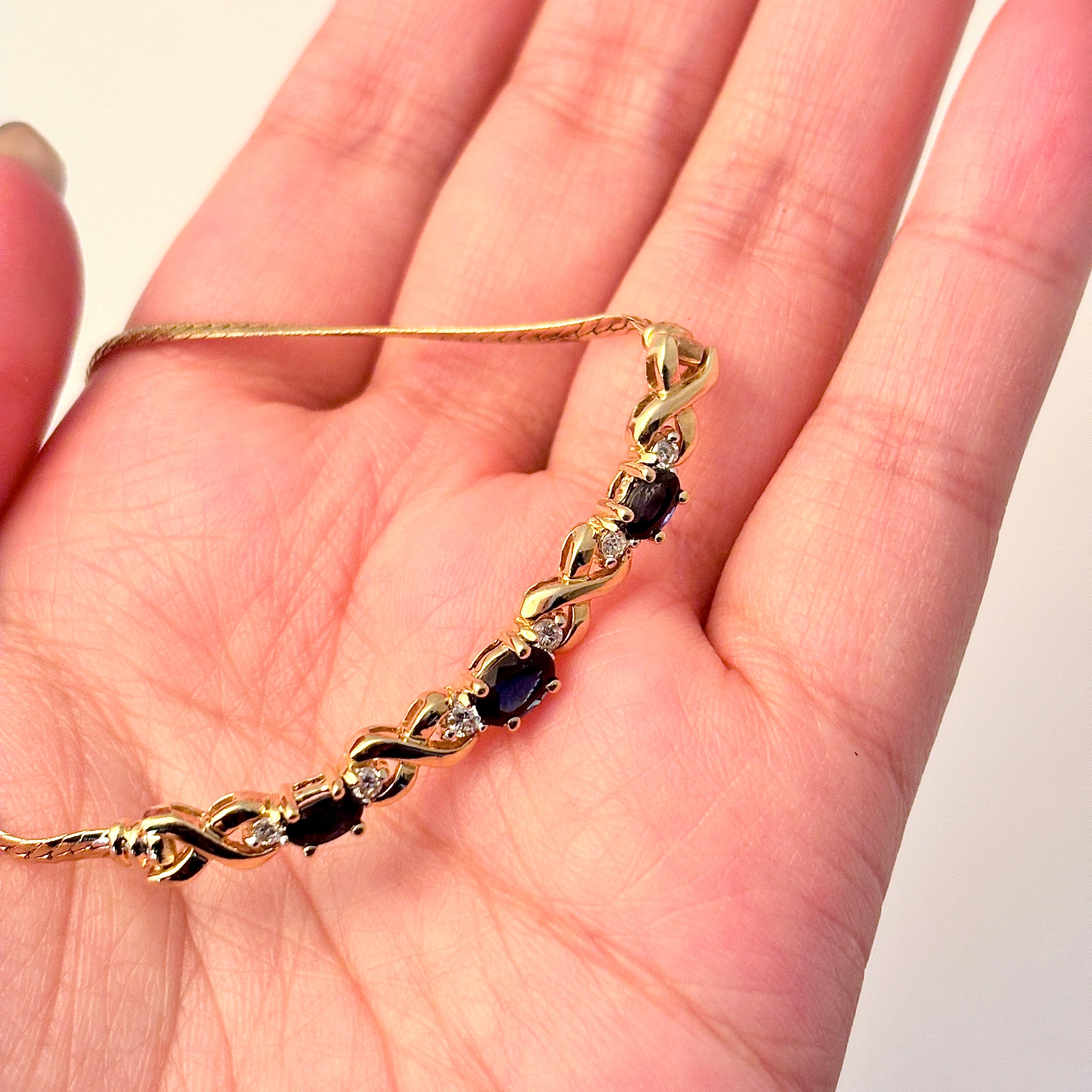 10K Yellow Gold Sapphire & Diamond Pendant Necklace - 1.41ctw Sapphire, 0.18ctw Diamond - 14 Inch Chain - Elegant Jewelry Gift for Women, Perfect for Anniversaries, Birthdays & Special Occasions