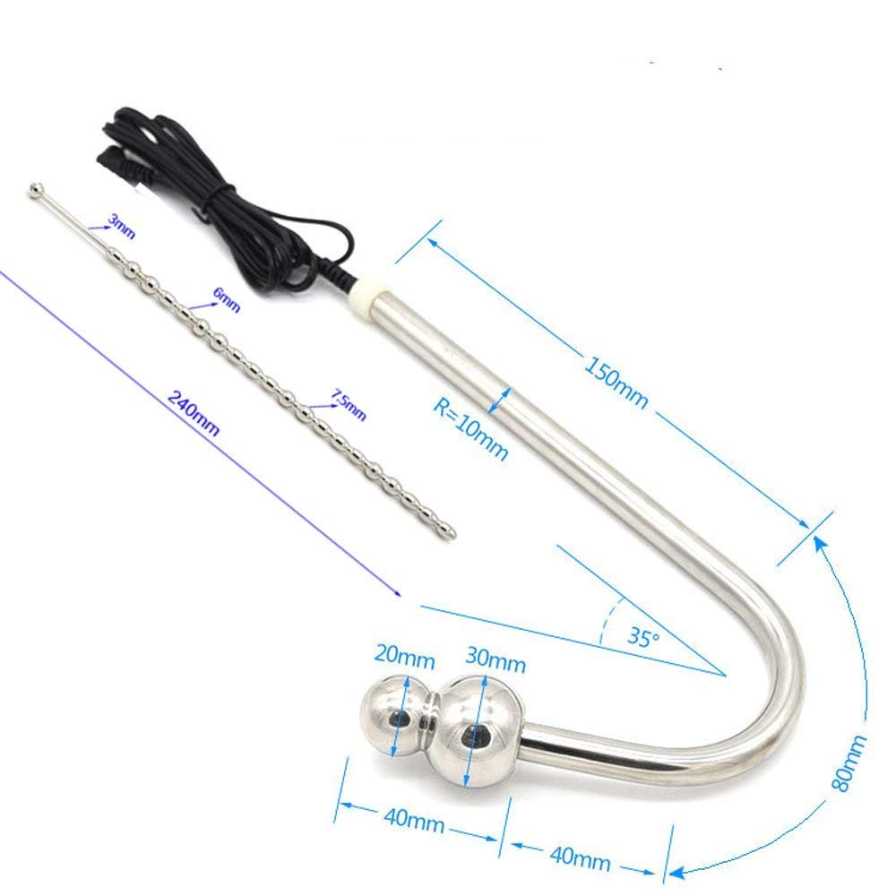 Premium Electro Sex Stimulation Kit - Anal Hook, Plug, Dildo, Urethral Dilators, Cock Ring, Nipple Clamps & Gloves for BDSM, SM & Couples Play - Electric Stimulation Toys for Men & Women - Perfect for Sensory Exploration & Intimate Bonding
