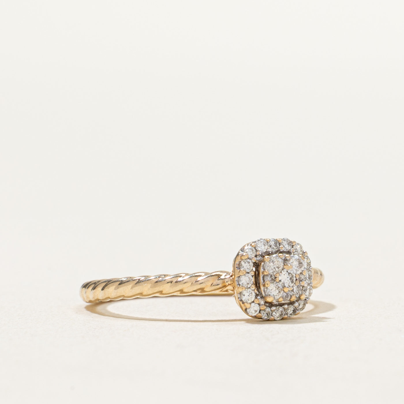 0.19ctw Diamond Cluster Halo Ring - Size 5 | Elegant Wedding & Engagement Ring for Women | Perfect for Proposals, Anniversaries & Special Occasions