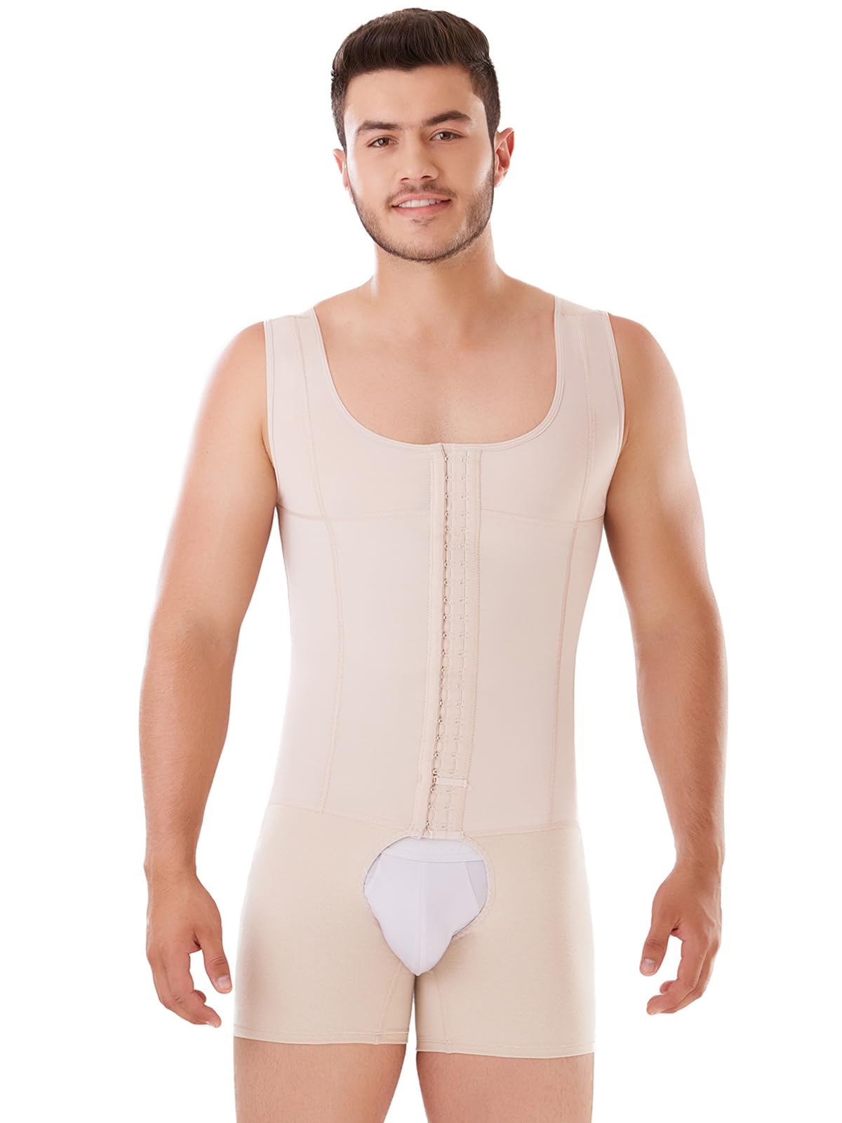SHAPE CONCEPT Men's Shapewear 361 - Colombian Faja for Men with Hook Closure | Stomach Compression Girdle & Abdominal Control | Slimming Underwear for Workout, Post-Surgery & Everyday Wear