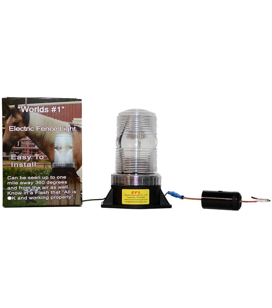 Solar Powered Electric Fence Light with Z Bulb - Weatherproof LED Security Light for Farms, Ranches & Backyards - Ideal for Nighttime Animal Containment & Property Protection