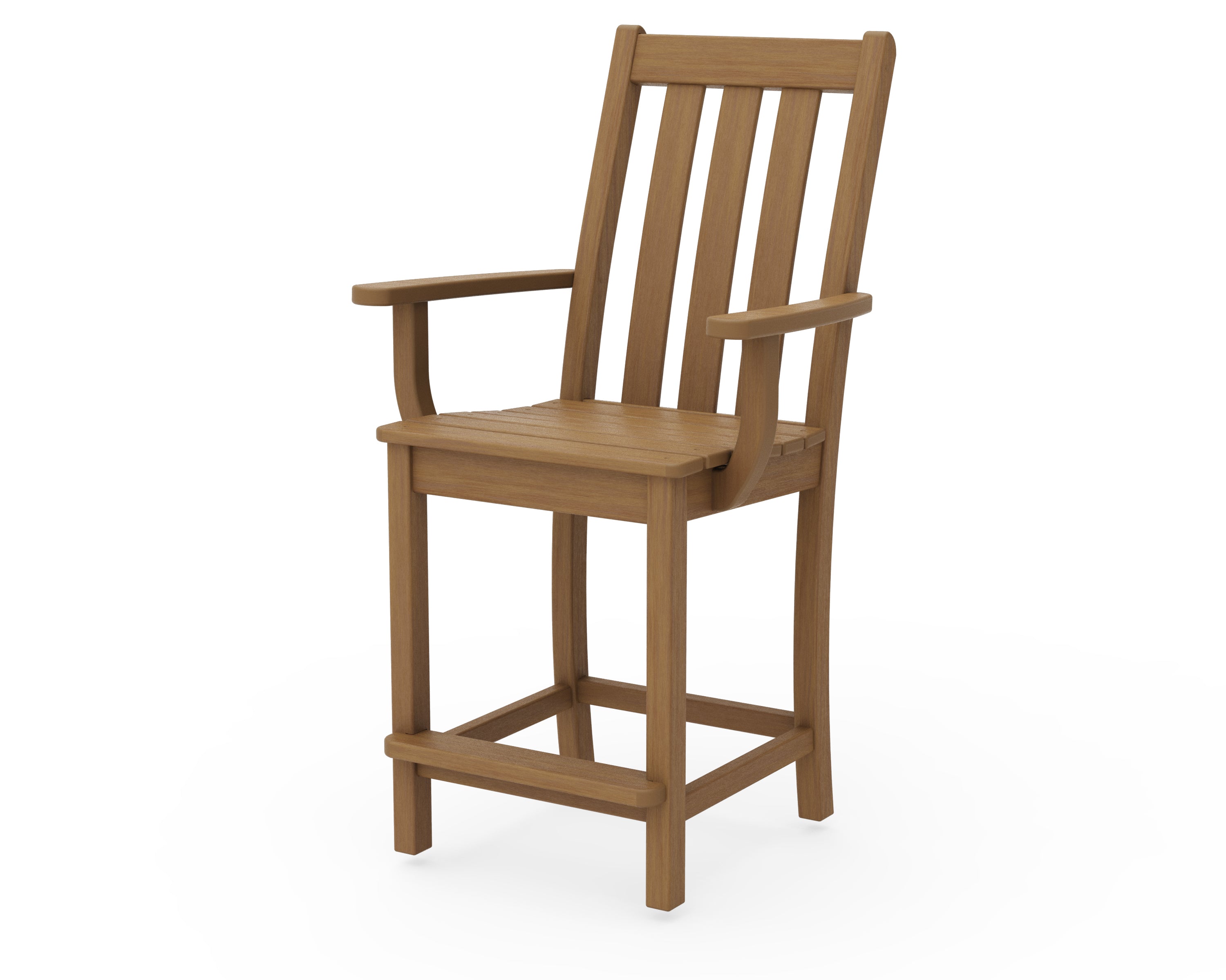 POLYWOOD Vineyard Counter Height Arm Chair - Durable Outdoor Dining Chair for Patio, Bar, and Kitchen - Weather-Resistant & Comfortable Seating for Restaurants and Home Use