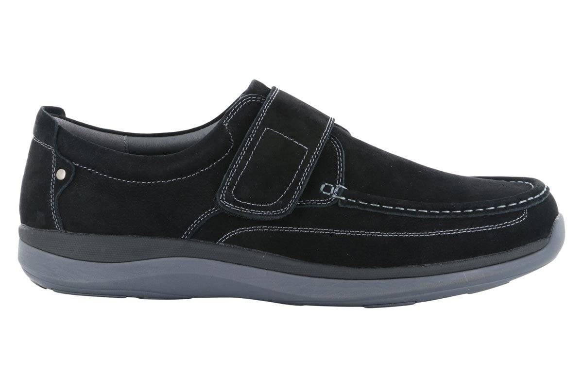 Propet Porter Velcro Strap Walking Shoes for Men - Comfortable Black Orthopedic Sneakers for Plantar Fasciitis, Elderly & Wide Feet - Perfect for Walking, Travel & Daily Wear