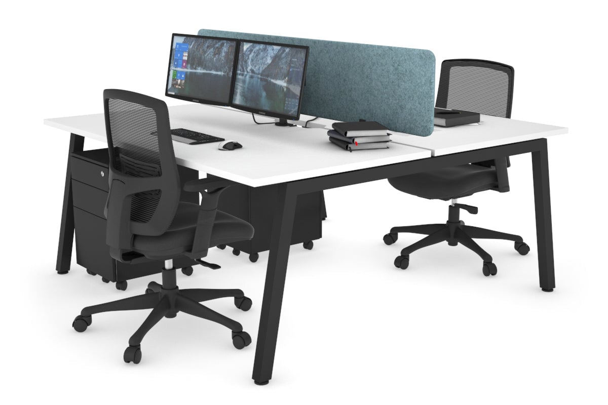 Quadro 2-Person Office Workstation Desk - 1600L x 800W with Cable Management - Perfect for Collaborative Workspaces & Home Offices