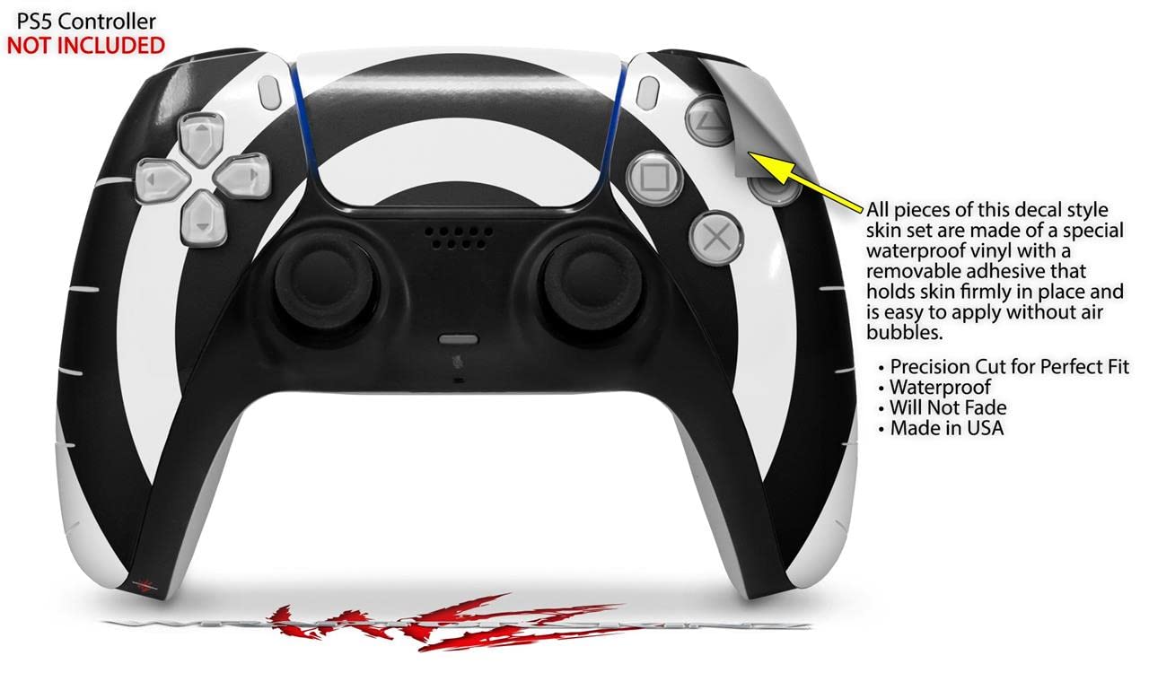 PS5 DualSense Controller Skin Wrap - Bullseye Black & White for Gaming Protection