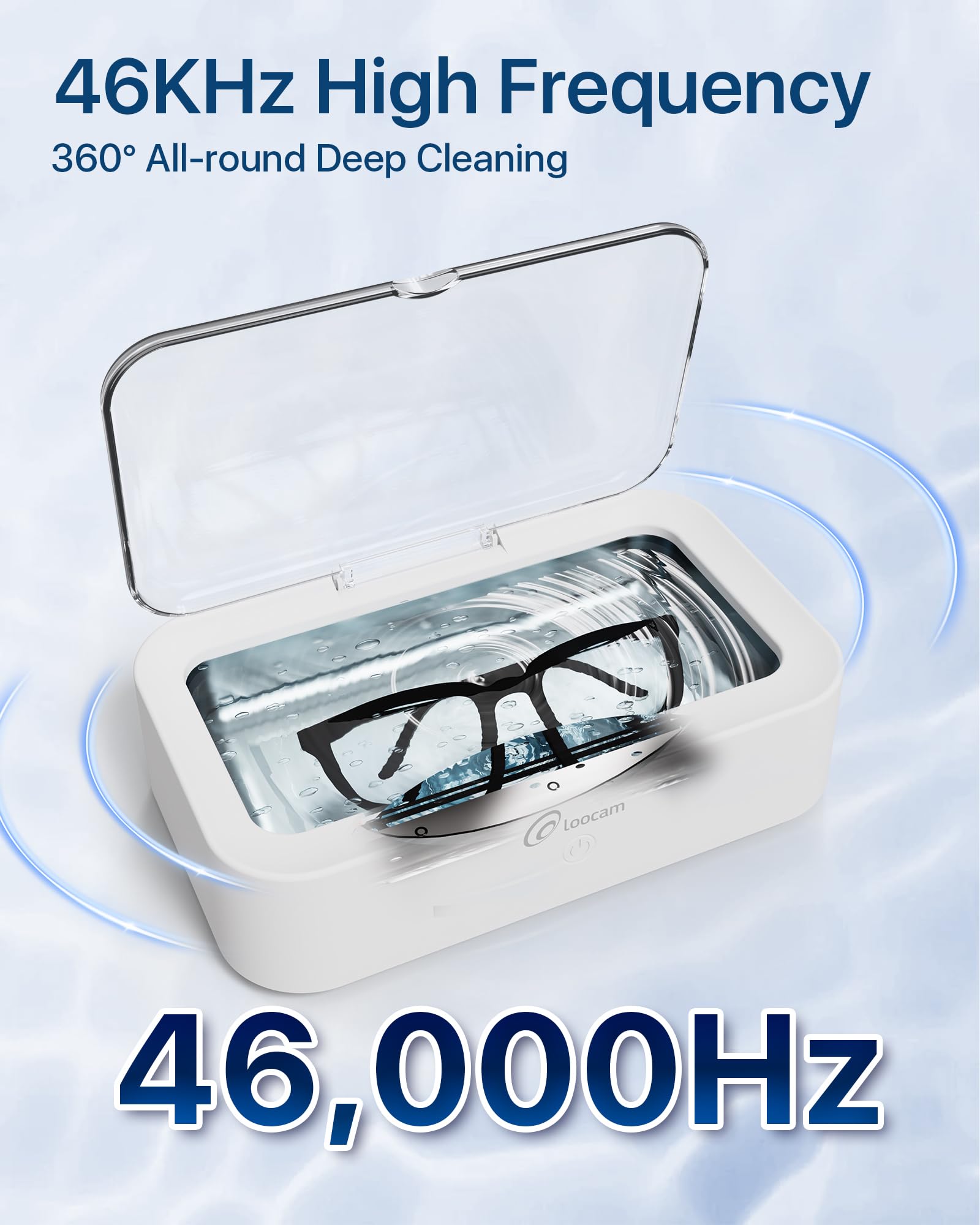Professional Ultrasonic Jewelry Cleaner Machine with 120ml Cleaning Solution - 600ml/20oz Stainless Steel Tank, 46kHz Frequency for Jewelry, Rings, Watches & Eyeglasses - Perfect for Home, Jewelry Stores & Spa Cleaning Services