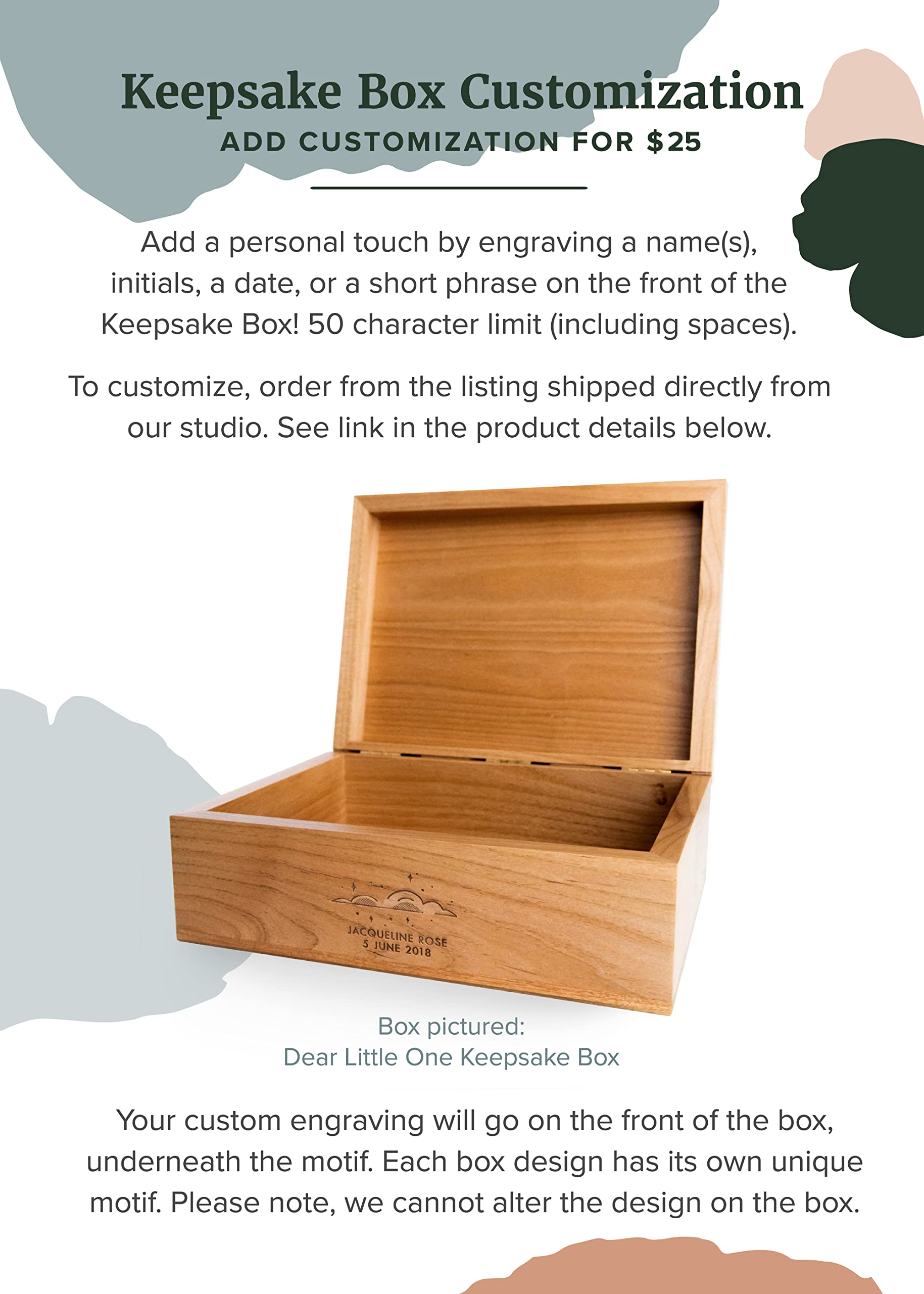 Personalized Wood Keepsake Box - Custom Engraved Gift for Anniversary, Wedding, Baby Shower & Memory Storage | Perfect for Home Decor, Jewelry Organizer & Special Occasion Gifts
