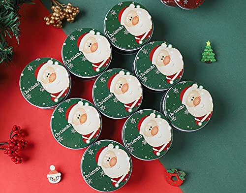 4 Pack Small Christmas Candy Jars with Lids - Round Empty Tin Containers for Holiday Treats, Biscuits, Chocolates & Party Favors | Perfect for Christmas Gifts, Cookie Exchanges & Festive Dessert Displays